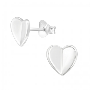 GEPLOOIDE HARTJES  - 925 SILVER EAR STUDS 