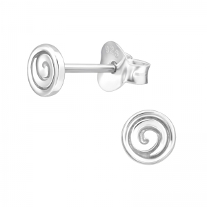 SPIRAAL RONDJE - 925 SILVER EAR STUDS 
