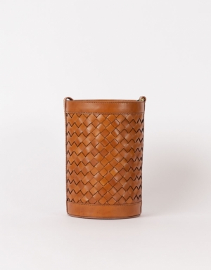 ZOLA - COGNAC - CLASSIC WOVEN LEATHER COGNAC
