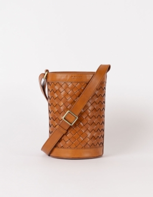ZOLA - COGNAC - CLASSIC WOVEN LEATHER COGNAC