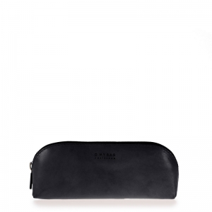 PENCIL CASE LARGE - BLACK CLASSI LEATHER ZWART