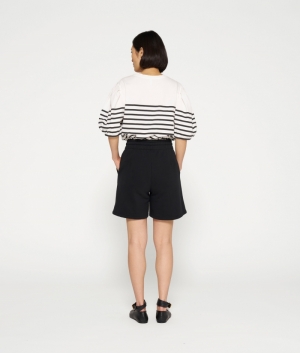 BALLOON SLEEVE TEE STRIPES ECRU/BLACK