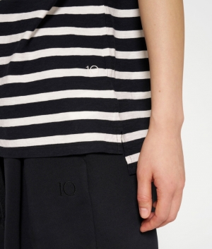SHORT SLEEVE TEE STRIPES BLACK/LIGHT NAT