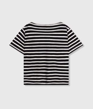 SHORT SLEEVE TEE STRIPES BLACK/LIGHT NAT