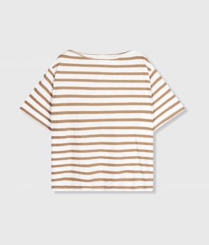 SHORT SLEEVE TEE STRIPES ECRU/CEDAR BROW