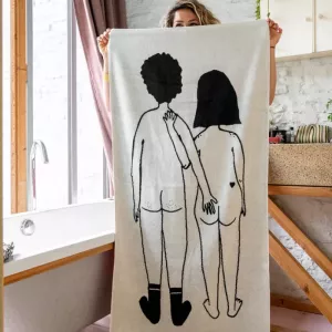 BADHANDDOEK - NAKED COUPLE BACK 