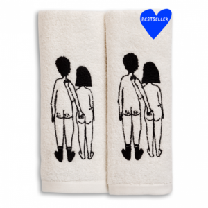 GASTENDOEKJES - SET VAN 2 - NAKED COUPLE BACK 