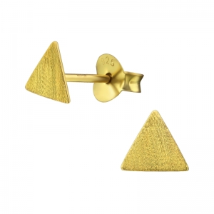 DRIEHOEKJES - 925 SILVER EAR STUDS - GOUD VERGULD - E-COAT GOLD