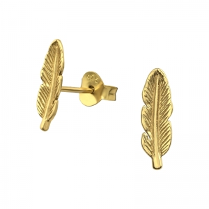 VEER GOUD - 925 SILVER EAR STUDS - GOUD VERGULD +E-COAT GOLD