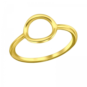 OPEN RING - 925 SILVER RING - GOUD VERGULD + E-COAT GOLD