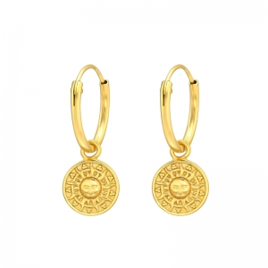 ZONNETJE - 925 SILVER EARRINGS - GOUD VERGULD + E-COAT GOLD
