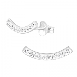 MAANTJES MET 22 KRISTALLEN - 925 STERLING ZILVER + E-COAT SILVER