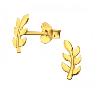 BLAADJE- 925 SILVER EAR STUDS - GOUD VERGULD + E-COAT GOLD