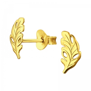 BLAADJE- 925 SILVER EAR STUDS - GOUD VERGULD + E-COAT GOLD