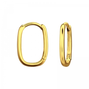 HUGGIE HOOPS - 925 SILVER EAR STUDS - GOUD VERGULD + E-COAT GOLD