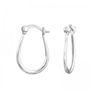 HOOPS - 925 SILVER EAR STUDS - E-COAT SILVER