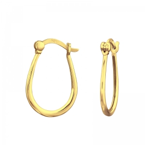 HOOPS - 925 SILVER EAR STUDS - GOUD VERGULD + E-COAT GOLD