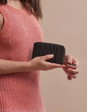 LOLA COIN PURSE BLACK - CROCO CLASSIC LEATHER BLACK