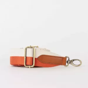 STRIPED WEBBINGSTRAP  COPPER/WHITE