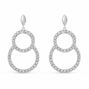 RHODIUM PLATED SET WITH WHITE CZ ZILVER