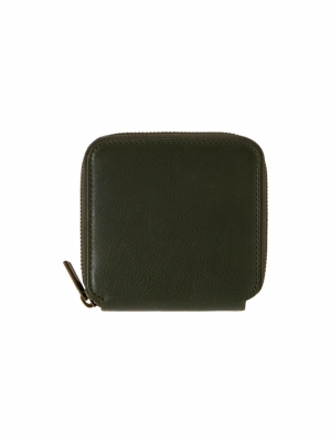 SONNY SQUARE WALLET - LANIUS - DARK OLIVE SOFT GRAIN LEATHER OLIVE