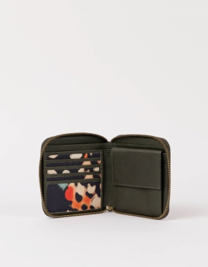 SONNY SQUARE WALLET - LANIUS - DARK OLIVE SOFT GRAIN LEATHER OLIVE