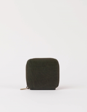 SONNY SQUARE WALLET - LANIUS - DARK OLIVE SOFT GRAIN LEATHER OLIVE