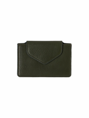 HARMONICA WALLET - LANIUS - DARK OLIVE SOFT GRAIN LEATHER OLIVE