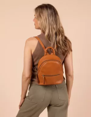 IVY MINI BACKPACK - WILD OAK SOFT GRAIN LEATHER BRUIN