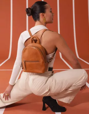 IVY MINI BACKPACK - WILD OAK SOFT GRAIN LEATHER BRUIN