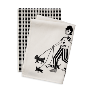 THEEDOEKEN TERRY - SET VAN 2 STUKS - I LOVE CATS 