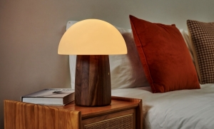 ALICE MUSHROOM LAMP - LARGE WALNUT 