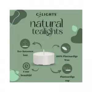 NATUURLIJKE THEELICHTEN - PLANTAARDIGE WAX - 6U