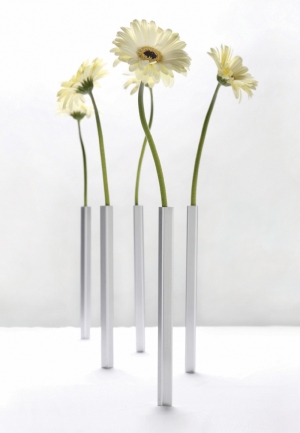 MAGNETIC VASES - SET VAN 5 SILVER