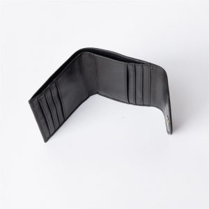 GEORGIES WALLET - BLACK STROMBOLI LEATHER BLACK
