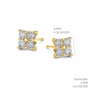 GOLD PLATED SET WITH 3MM WHITE CZ GOLD
