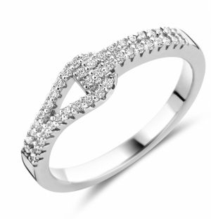RHODIUM PLATED RING SET WITH WHITE CZ SILVER