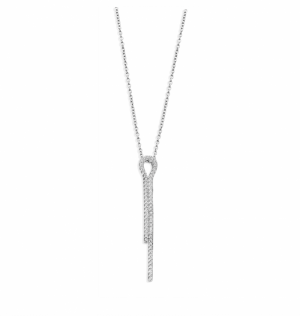 RHODIUM PLATED SET WITH WHITE CZ SILVER