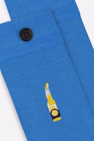 CASUAL SOCKS BLUE BEER 