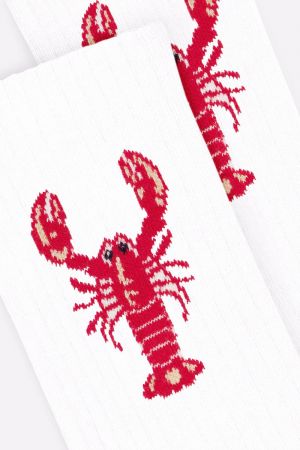 CREW SOCKS WHITE LOBSTER 