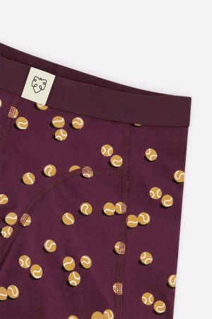 BURGUNDY TENNIS BALLS - BOXERSHORT 