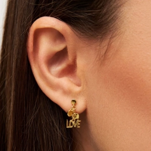 Word Love Dangling 1 pcs - Gold Plt