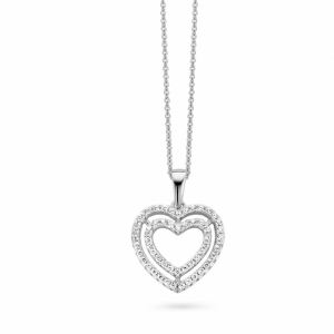 RHODIUM PLATED SET WITH WHITE CZ SILVER
