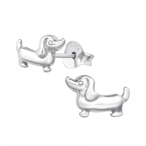 TECKELS - 925 SILVER EAR STUDS ZILVER