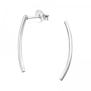 HALVE BOOG ZILVER - 925 SILVER EAR STUDS ZILVER