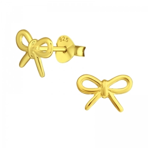 STRIKJES - 925 SILVER EARSTUDS - GOUD VERGULD + E-COAT GOLD