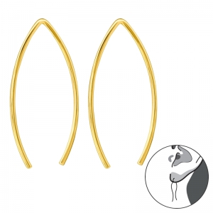 DRAAD GOUD - 925 SILVER EARSTUDS - GOUD VERGULD + E-COAT GOLD