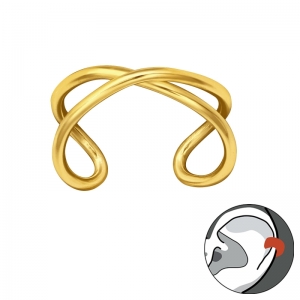 OORRING - 925 SILVER RING - GOUD VERGULD + E-COAT GOLD