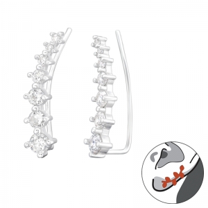 OORSPELD MET ZIRCONIUM STEENTJES - 925 SILVER EARSTUDS ZILVER
