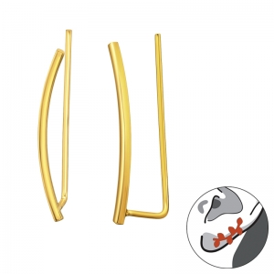 GOUDEN OORSPELD - 925 SILVER EARSTUDS GOLD